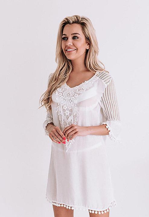 Produktbild Bomain Santorini Strandkleid Weiss (L)