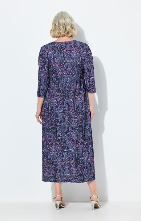 Image du produit Ulla Popken Robe en jersey, coupe évasée. Décolleté en V et manches 3/4 (42, 44)