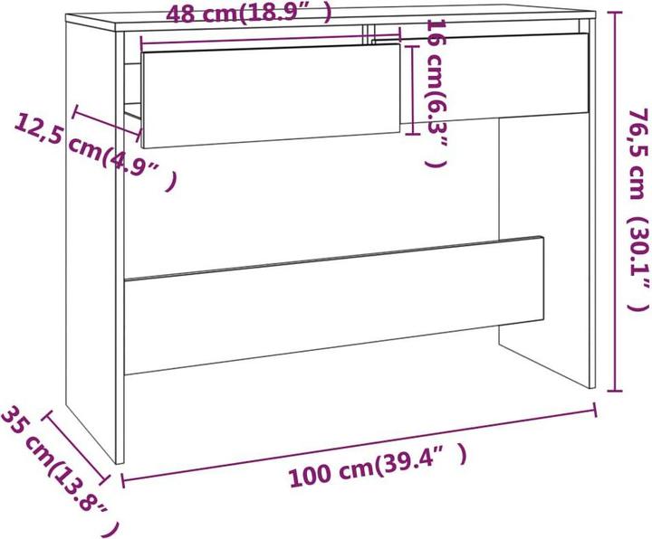 Image du produit vidaXL Konsolentisch (100 x 100 x 76.50 cm)