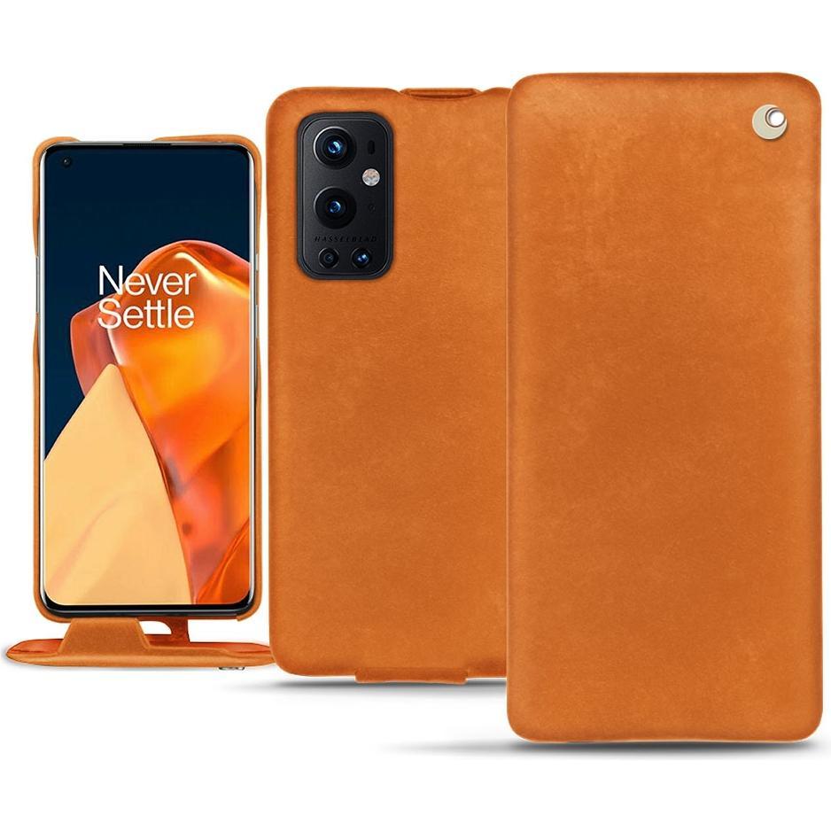 Noreve Lederschutzhülle vertikal (OnePlus 9 Pro), Smartphone Hülle, Orange