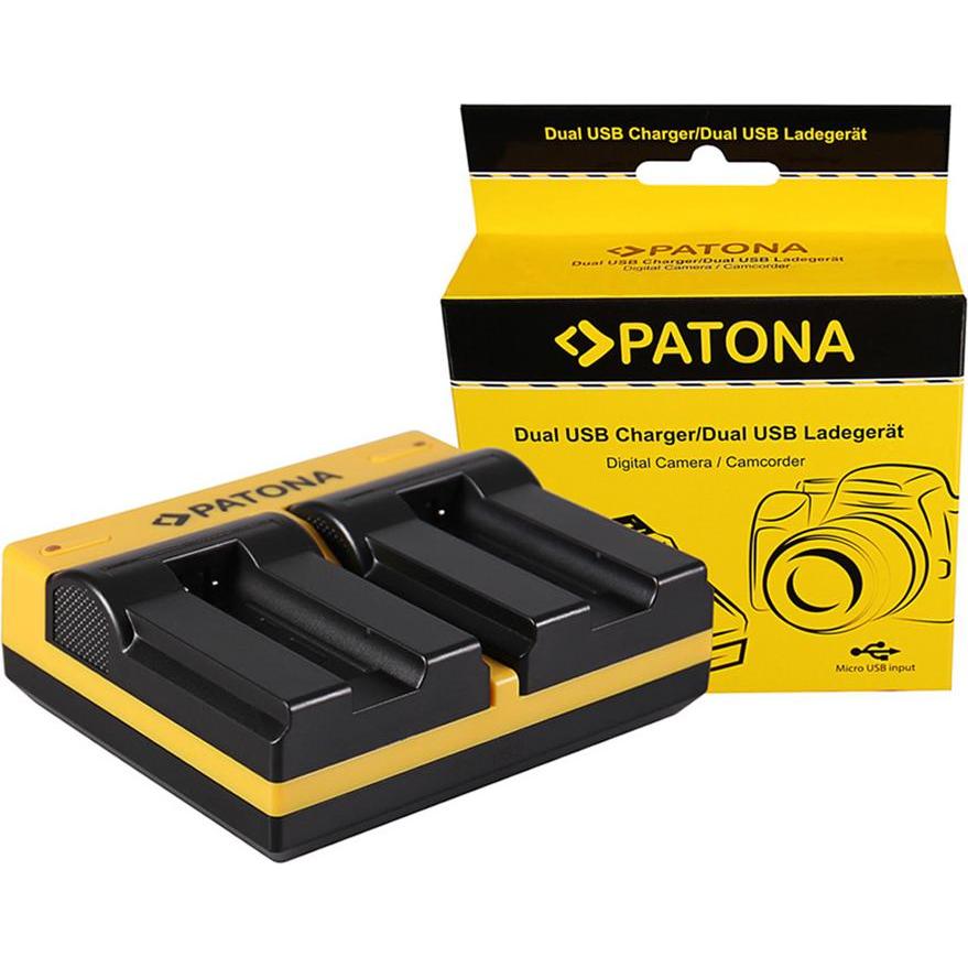 Patona Caricabatteria doppio per Canon NB-9L Digital IXUS 1000 1000HS 1100HS 500 HS 510HS NB-9L incl. (Caricabatterie per fotocamere), Alimentatore fo