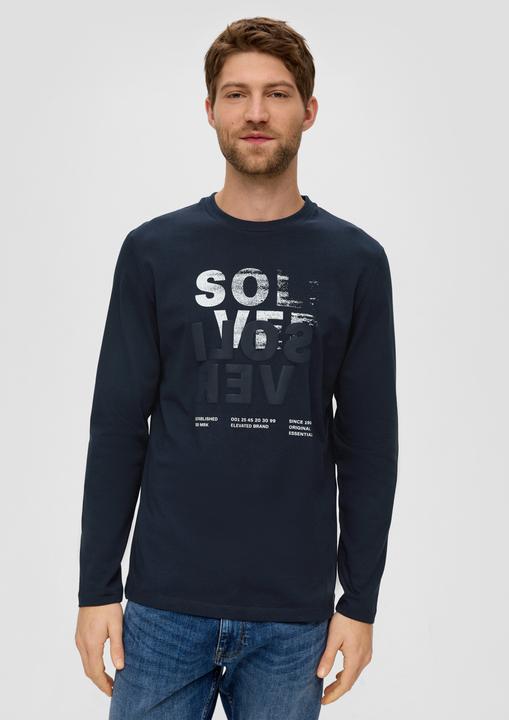 Produktbild s.Oliver T-Shirt Longsleeve mit gummiertem Label-Print (S)