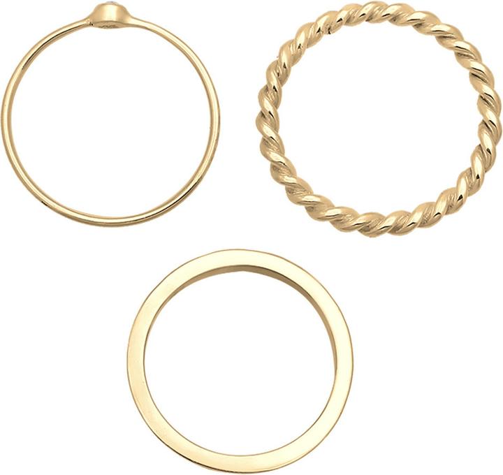 Actual product image Elli Ring Set, Solitaire Ring, Twisted (54, 925 Silver)