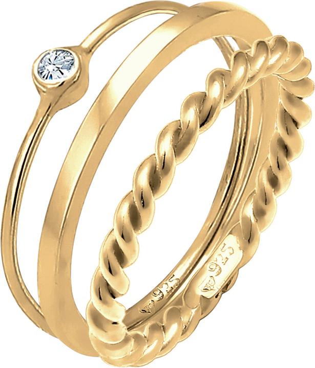 Actual product image Elli Ring Set, Solitaire Ring, Twisted (54, 925 Silver)