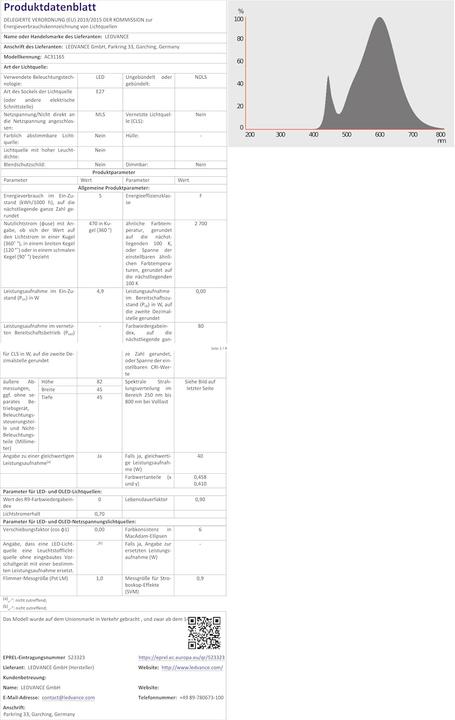 Actual product image Osram Star Classic P (E27, 40 W, 470 lm, 1 x, F)