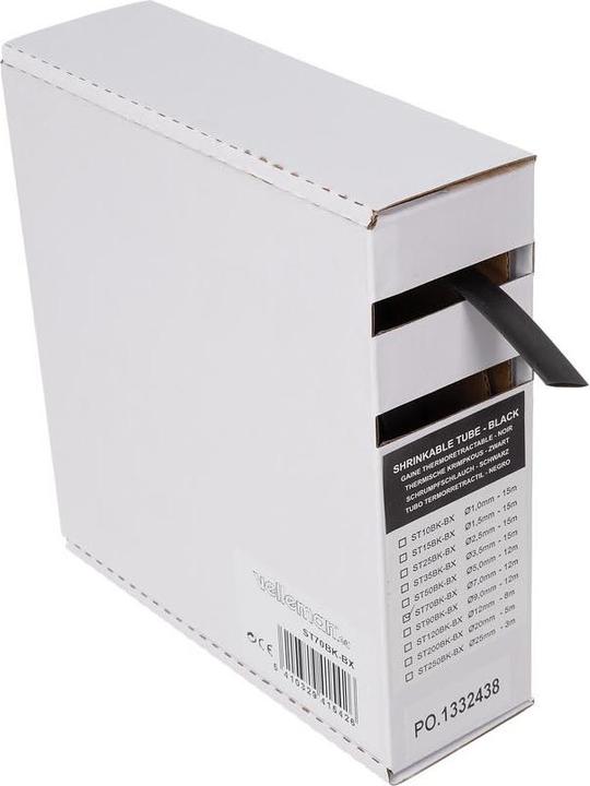 Velleman SHRINKABLE TUBE 2:1 - 7.0mm - BLACK - 12m - BOX (1x)