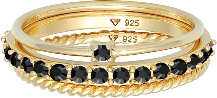 Immagine prodotto Elli Set di anelli, anello solitario, anello ritorto (66, 925 Argento)