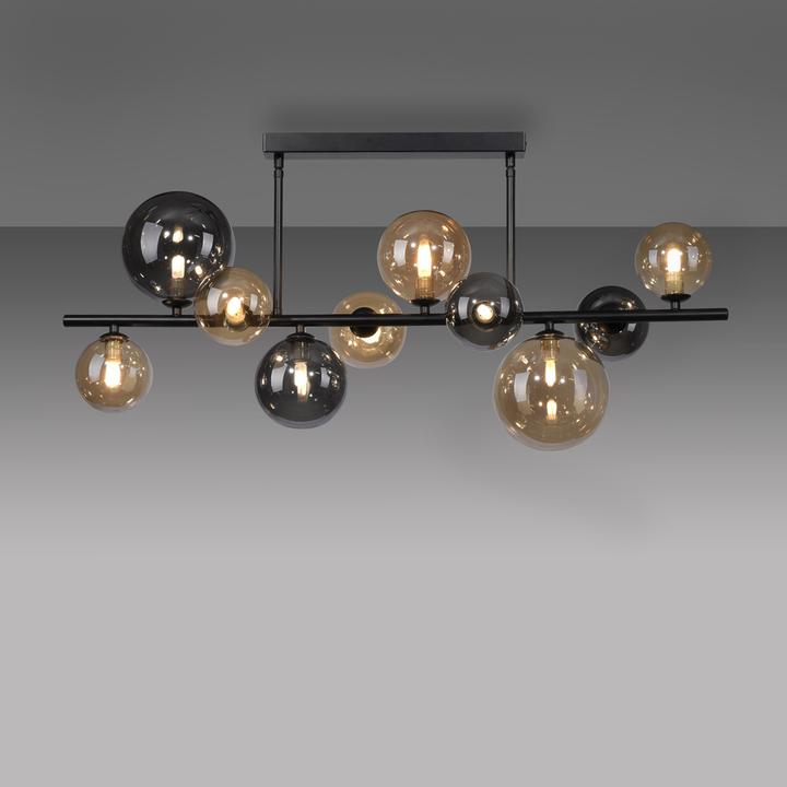 Actual product image Paul Neuhaus LED Deckenlampe POPSICLE schwarz 10-flammig Rauchglas G9 wechselbar (G9)