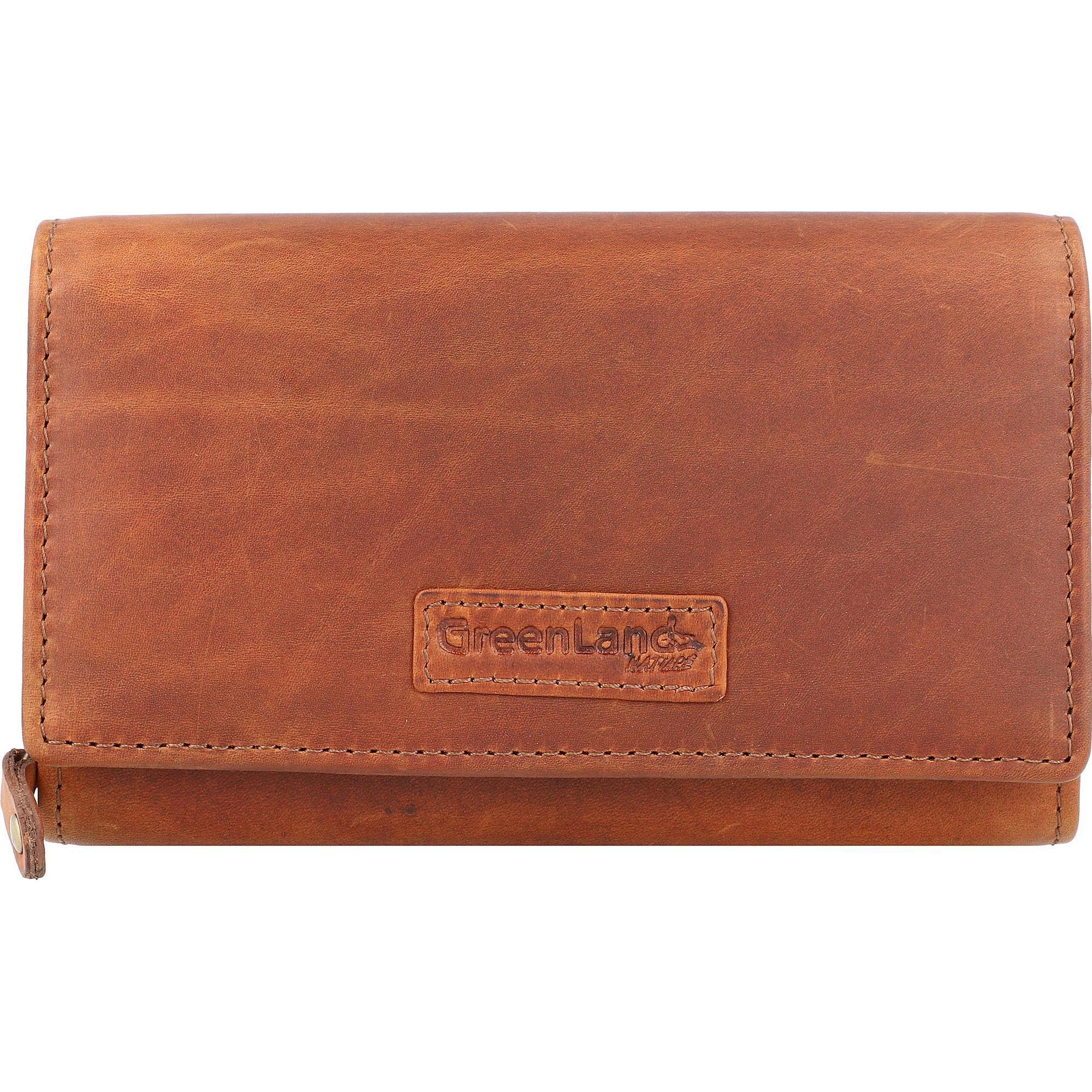 Greenland Nature, Herren, Portemonnaie, Soft & Safe Geldbörse Leder 16 cm RFID, Braun