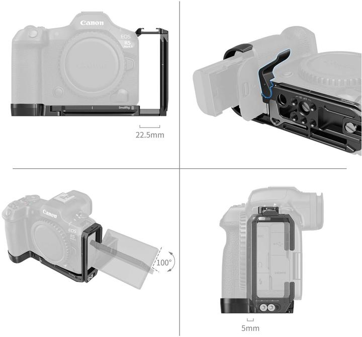 Actual product image SmallRig L-bracket mounting plate for Canon EOS R5 Mark II
