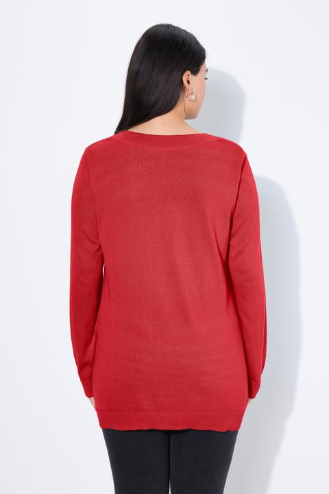 Immagine prodotto Ulla Popken Maglione in morbida maglia fine con scollo a V e maniche lunghe (54)