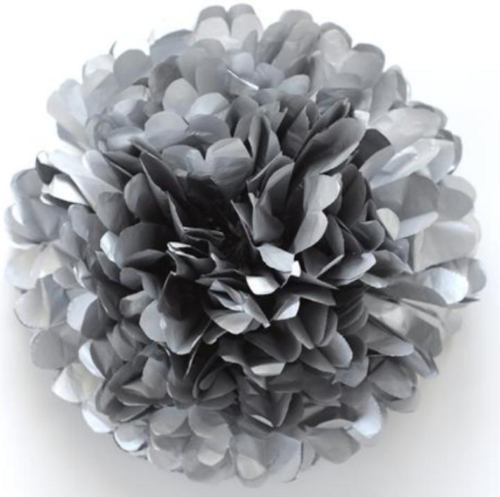 Actual product image Paper pompom silver 15cm (1 pcs.)