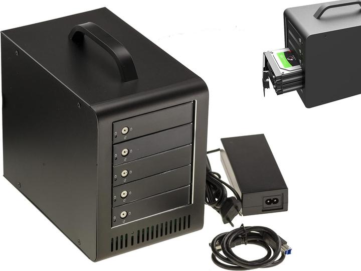 Actual product image Kalea-informatique USB 3.0 5-Bay External Hard Drive Enclosure for SATA HDDs with RAID Support (2.5", 3.5")