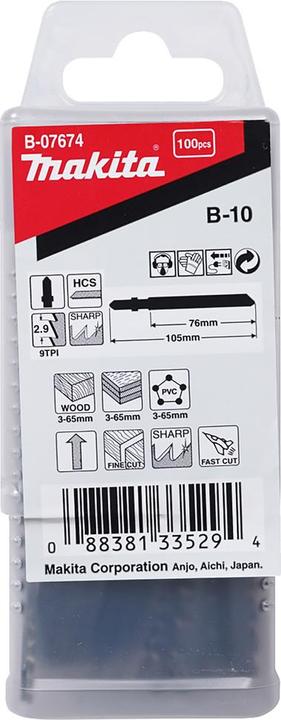 Image du produit Makita Lame de scie sauteuse B-10 100pcs