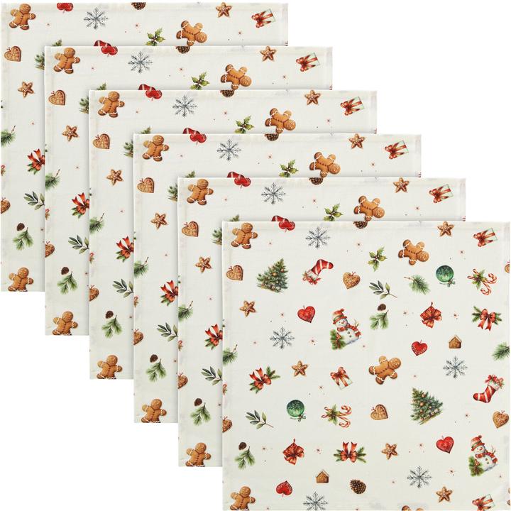 Valeurs nutritives et ingrédients Erwin Müller Serviette de table "Noel" pack de 6 (40 x 40 cm)