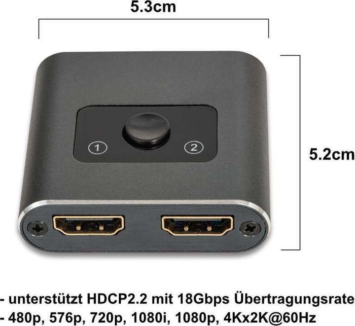 Actual product image Hermex HDMI switch HDMI distributor HDMI switch 4K@60Hz bidirectional