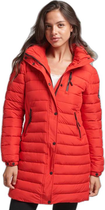 Produktbild Superdry Halblange Daunenjacke mit Kapuze und Kunstpelz, Damen (10XL)