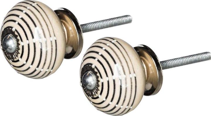 Produktbild Tranquillo Möbelgriff handgemacht, Ø 4 cm, Beige/Silber