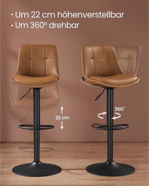 Actual product image Vasagle Barhocker 2er Set 48 x 90 cm/112 cm