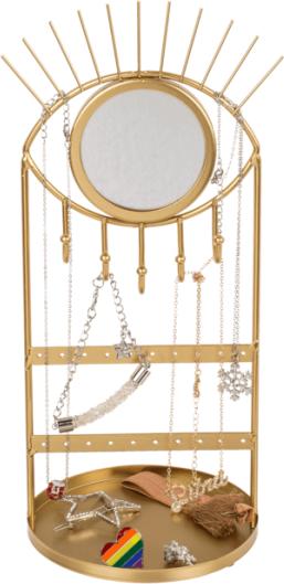 Produktbild Out of the blue Goldfarbener Schmuckhalter aus Metall mit Spiegel mit Auge