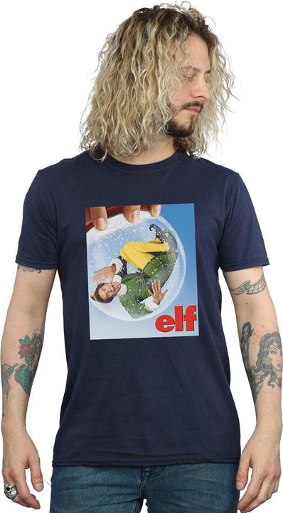 Actual product image Elf Mens Snow Globe Poster T-Shirt (3XL)