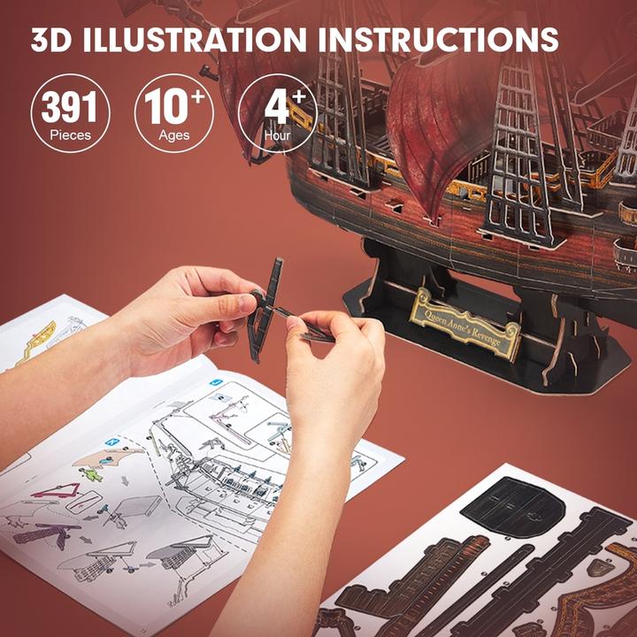 Actual product image Cubicfun 3D Puzzle Queen Annes Revenge 391 Teile (391 pieces)