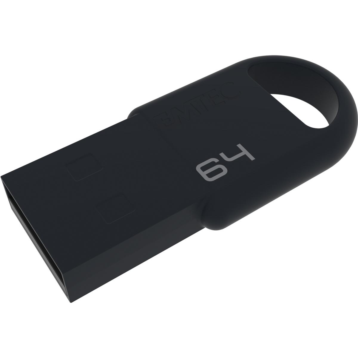 Thumbnail - Emtec USB Stick D250 Mini 2.0 (64 GB, USB 2.0), USB Stick, Schwarz