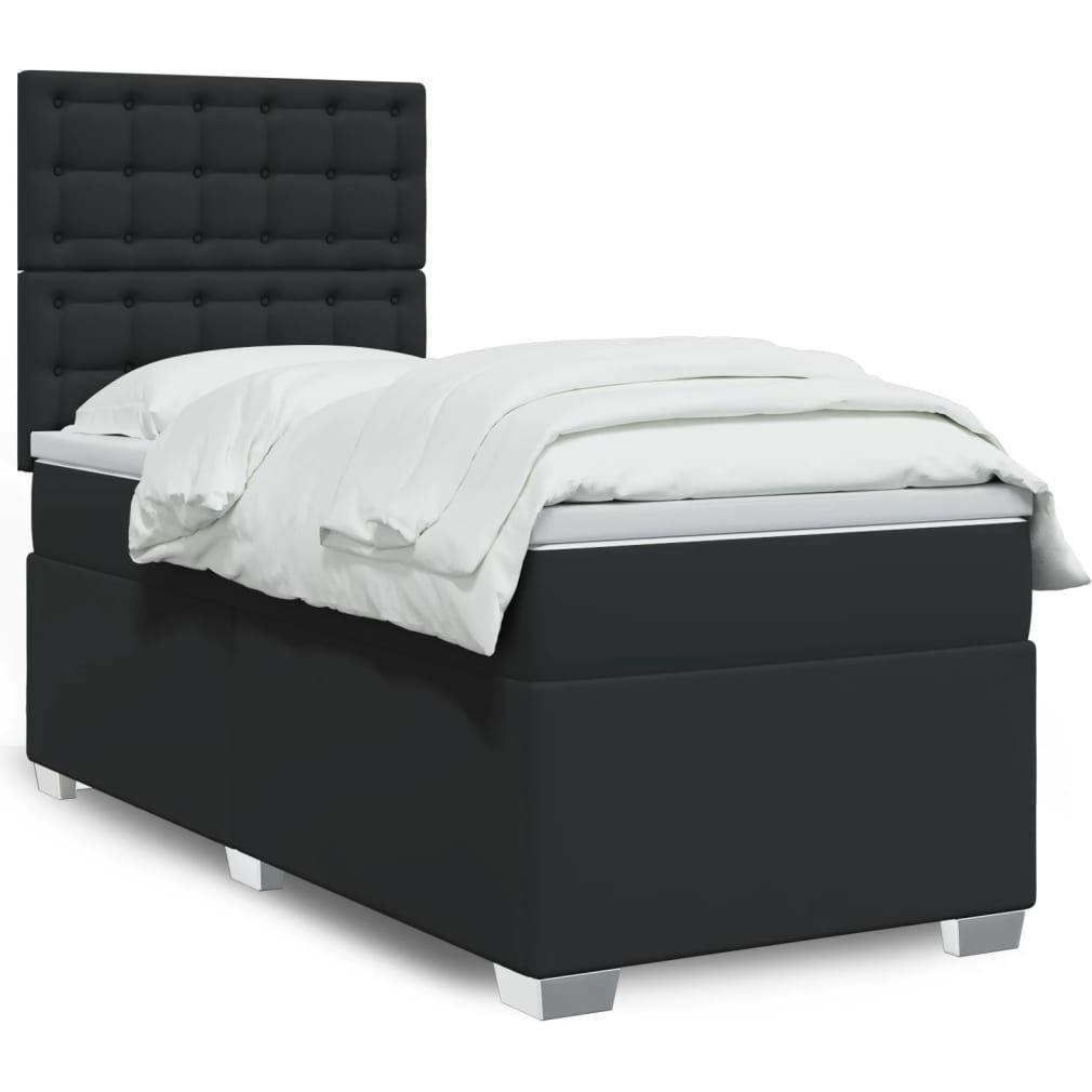 VidaXL, Bett, Bo x springbett mit Matratze 100 x 200 cm Kunstleder (100 x 200 cm)