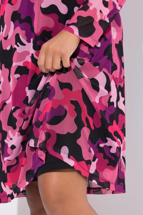 Actual product image Angel of Style Long-sleeve camouflage gathered mesh dress (52)