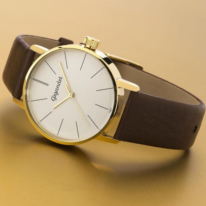 Produktbild Gigandet 15VNAG43NE003 Womens Analogue Quartz Watch with Leather Strap Silver siliver band ring (Analoguhr)