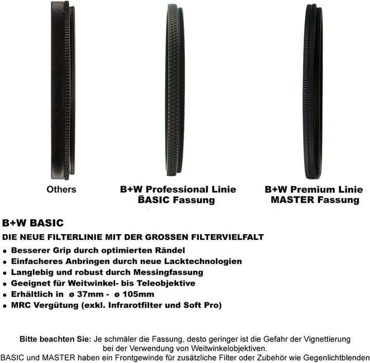 Produktbild B+W 040 Orange-Filter, 550, MRC/Basic 39mm (39 mm, Black Mist Filter)