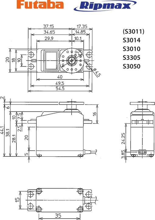 Actual product image Futaba Servo S3070HV Digital, HV, SBus-I