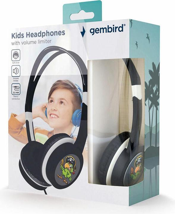 Immagine prodotto Gembird Cuffie per bambini con limitatore di volume - MHP-JR-BK (Nessuna cancellazione del rumore, Cablato)