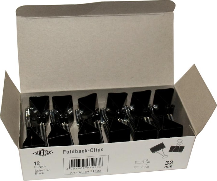 Actual product image Wedo Foldback clips (12 x)