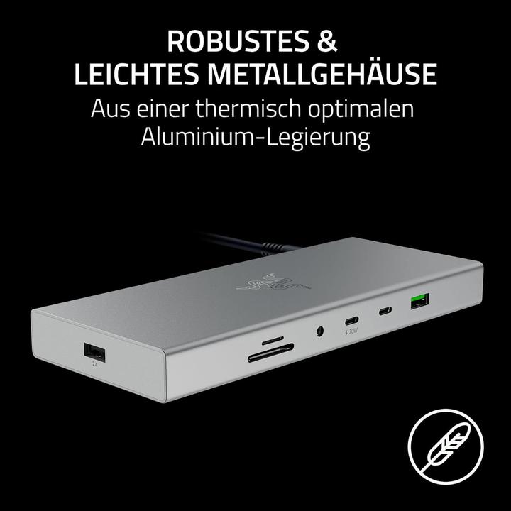 Actual product image Razer NB Acc Dock USB-C 4 Mercury (RC21-02280200-R3EK) (USB-C, 14 ports)