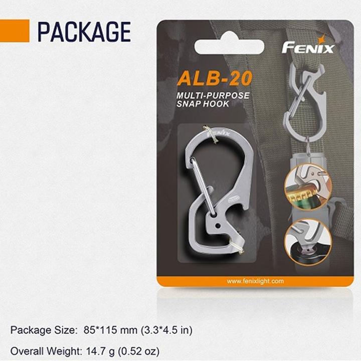 Actual product image Fenix ALB-20 Multifunction snap hook