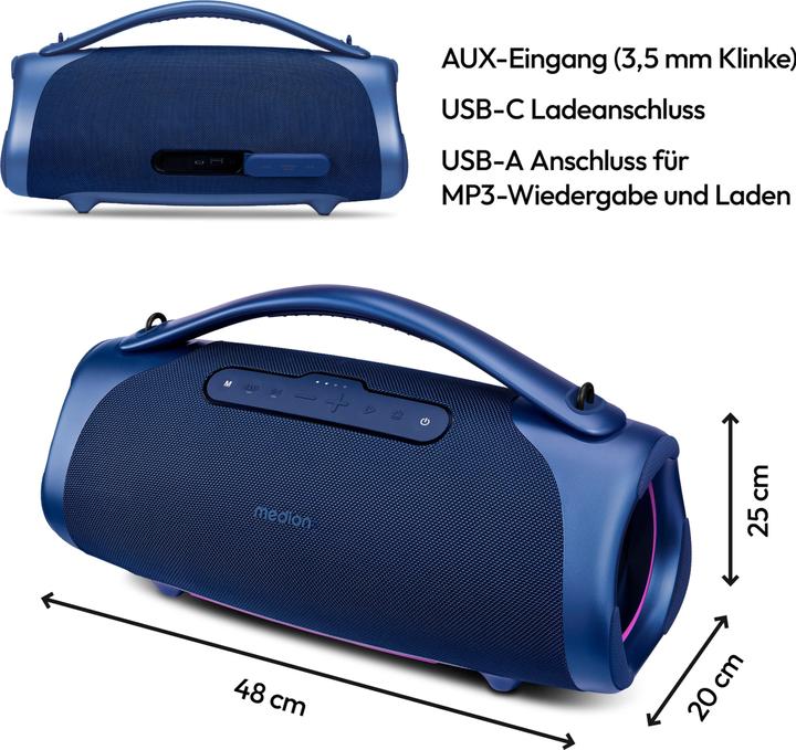 Actual product image Medion LIFE® P61768 Portable Bluetooth® speaker (30 h)