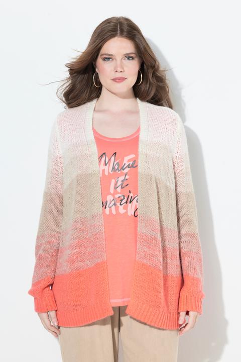 Image du produit Ulla Popken Cardigan encolure en V et manches longues, dégradé de couleurs (62)