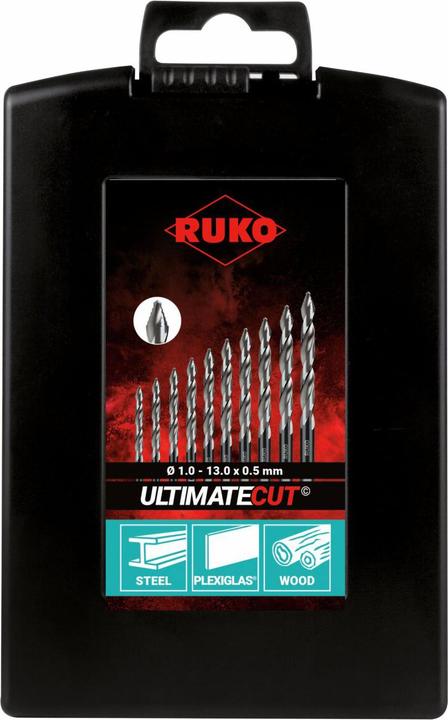 Actual product image Ruko 25-piece drill set HSS-G Ultimatecut Flowstep (6 mm, 12 mm, 1 mm, 6.5 mm, 5.5 mm, 10 mm, 10.5 mm, 12.5 mm, 1.5 mm, 7 mm, 11 mm, 3 mm, 5 mm, 8.5 mm, 11.5 mm, 8 mm, 2.5 mm, 9 mm, 3.5 mm, 4.5 mm, 2 mm, 7.5 mm, 13 mm, 9.5 mm, 4 mm)