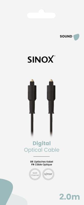 Actual product image Sinox Optisk cable. 1,5m. Sort (1.50 m, Toslink cable)
