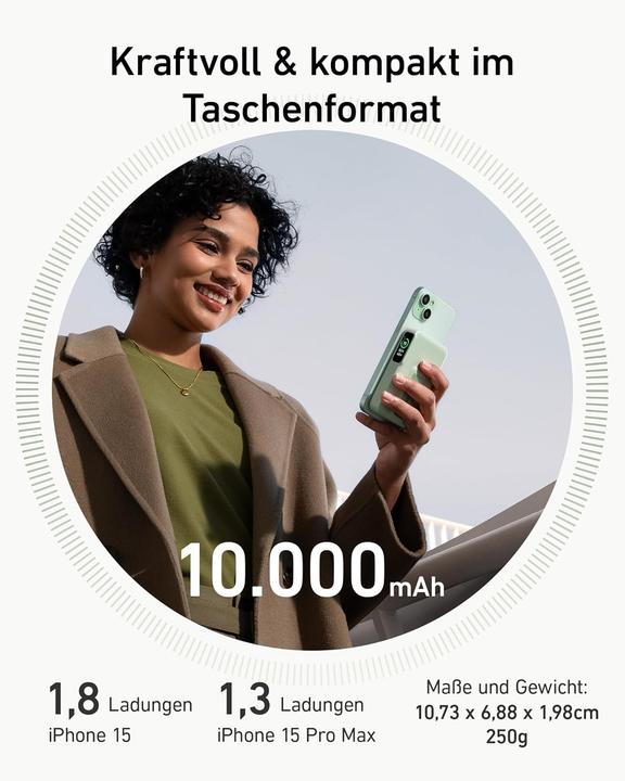 Image du produit Anker MagGo Power Bank mit 15W MagSafe-Ladegerät (10000 mAh, 15 W)
