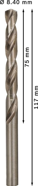 Actual product image Bosch Professional Zubehör PRO Metal HSS-G twist drill, 8.4 x 75 x 117 mm (8.4 mm)