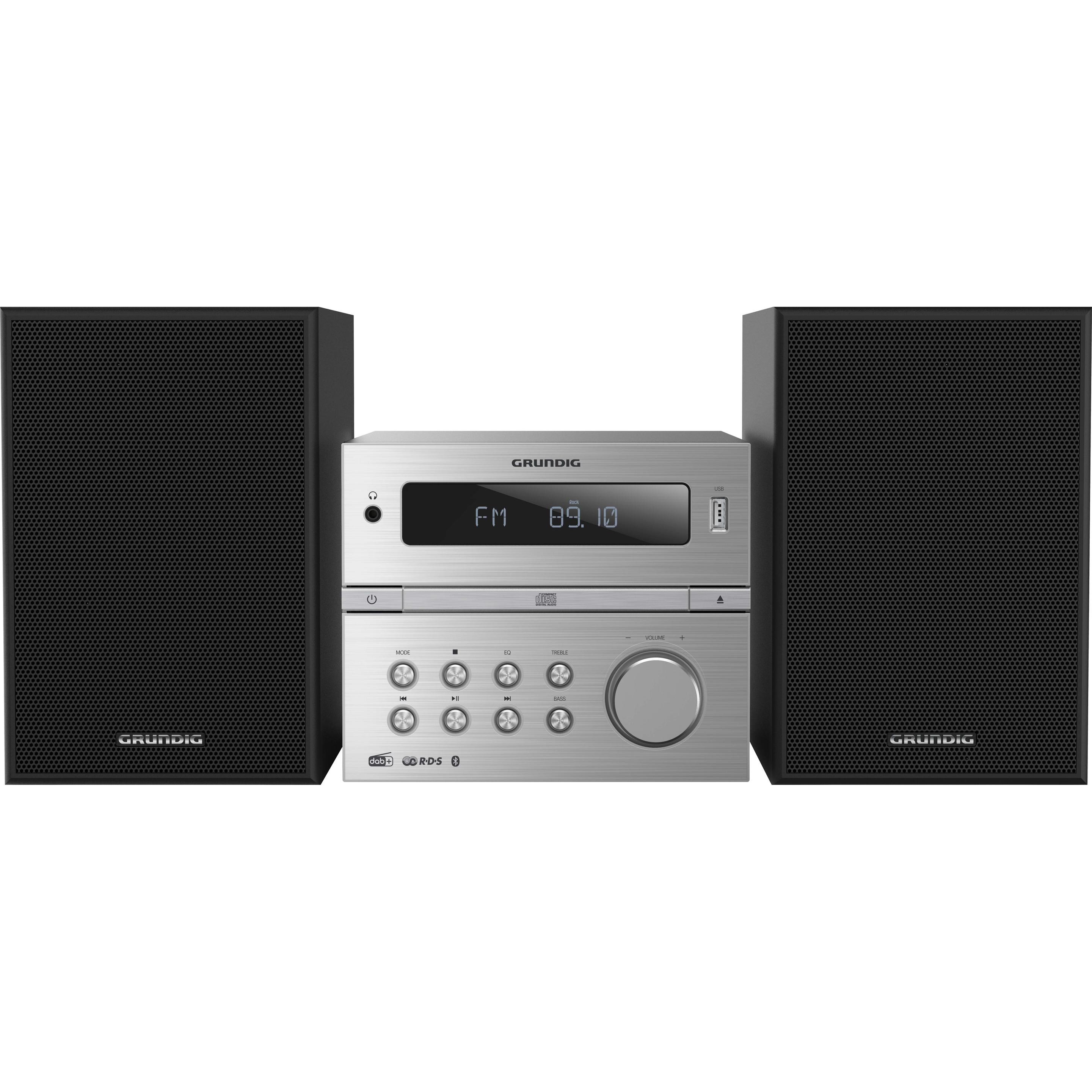 Grundig CMS 4200 (Bluetooth, CD Player, 2x 60 W), Stereoanlage, Schwarz, Silber