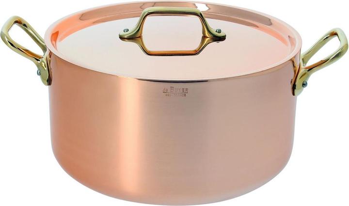 Produktbild de Buyer Inocuivre Bratentopf mit Deckel (Bräter + Schmortopf, Edelstahl, Kupfer, 16 x 8 cm)