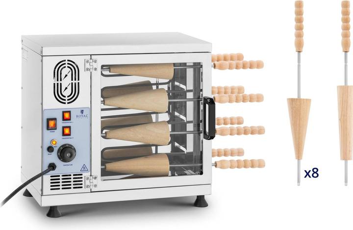 Royal Catering Baumstriezel-Maschine Ofen Baumstriezel-Backofen 3700 W 16 Rollen in 2 Grössen
