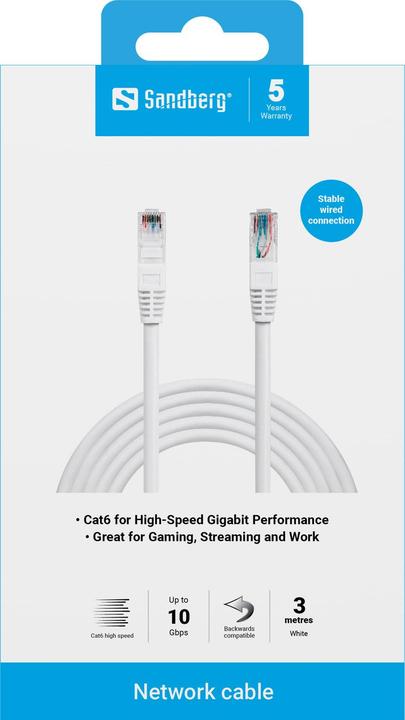 Actual product image Sandberg Network cable (UTP, CAT6, 3 m)