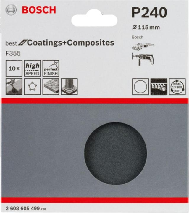 Actual product image Bosch Professional Zubehör PRO F355 sanding sheet, 115 mm, G240 (240)