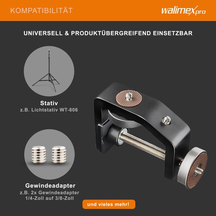 Produktbild Walimex pro pro KX-20 Klemme mit Mittelsäule (Metall)