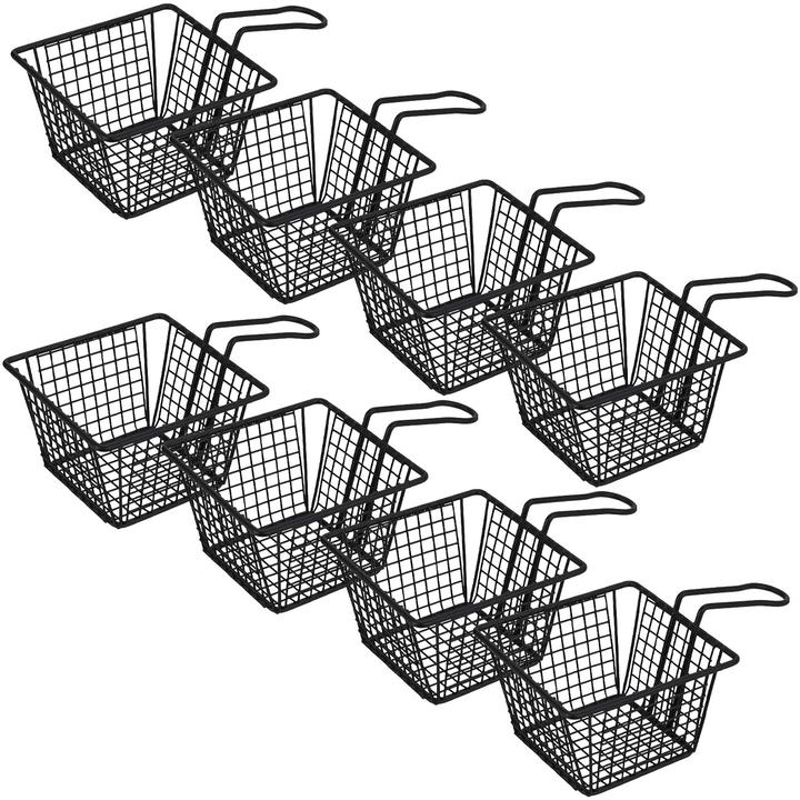 Actual product image Excellent Houseware Set of 8 chips serving baskets, black