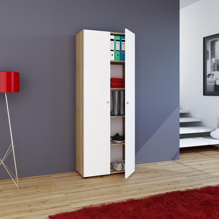 Actual product image VCM Wooden multi-purpose cabinet Vandol with hinged doors (70 x 40 x 178 cm)